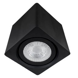 Spot Quadrado Sobrepor Direcionável GU10 Dicroica 7cm Preto - 1