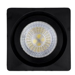 Spot Quadrado Sobrepor Direcionável GU10 Dicroica 7cm Preto - 4