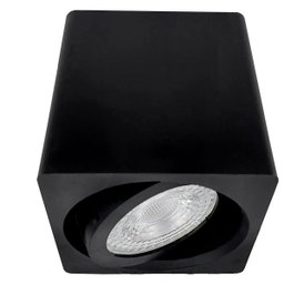 Spot Quadrado Sobrepor Direcionável GU10 Dicroica 7cm Preto - 2