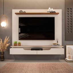 Painel para Tv até 60 Polegadas 2 Portas Levi Off White/freijó - Dj Móveis - 1