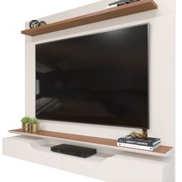 Painel para Tv até 60 Polegadas 2 Portas Levi Off White/freijó - Dj Móveis - 4