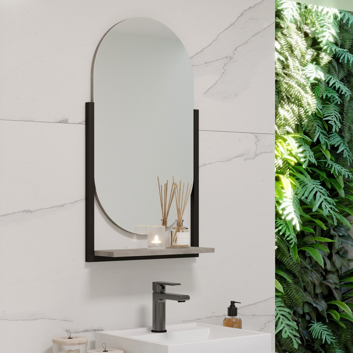 Espelheira para Banheiro com 1 Prateleira Estrutura em Aço Bogotá MGM Móveis - 2