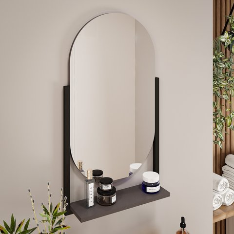 Espelheira para Banheiro 1 Prateleira Estrutura em Aço Bogotá 