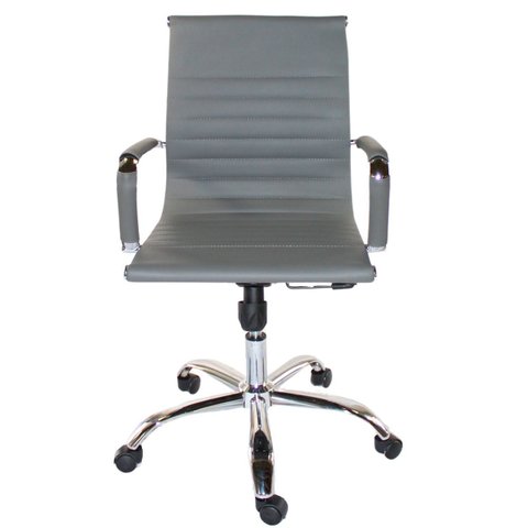 Cadeira Diretor Charles Eames Esteirinha Couro PU 11D: Cinza