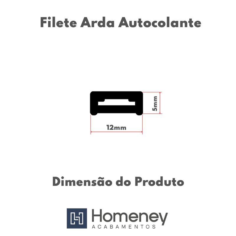 Filete Arda Autocolante em Aluminio 12mm x 5mm - Homeney Ocre Dourado 3m - 4