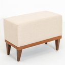 Ver mais imagens de Sofá 2 Lugares e 1 Puff em Linho Boreal com Mola Ensacada CabeCasa MadeiraOriginals