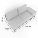 Ver imagem 3 de Sofá 2 Lugares e 1 Puff em Linho Boreal com Mola Ensacada CabeCasa MadeiraOriginals