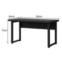 Ver imagem 5 de Mesa Escritório Pé Quadro - 1,50x0,60m - s/ Gavetas - Preto / Preto - 26002