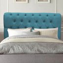 Ver imagem 1 de Cabeceira Estofada Cama Box King 195cm París Corino Azul Turquesa- Mabe Magazine