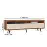 Rack Edina 100% Mdf Tuboarte 3 Portas Basculantes e Pés Estilo Retrô - 2