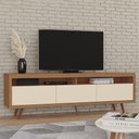 Ver imagem 1 de Rack Edina 100% Mdf Tuboarte 3 Portas Basculantes e Pés Estilo Retrô