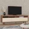 Rack Edina 100% Mdf Tuboarte 3 Portas Basculantes e Pés Estilo Retrô - 1