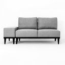 Ver imagem 1 de Sofá 2 Lugares e 1 Puff em Linho Boreal com Mola Ensacada CabeCasa MadeiraOriginals