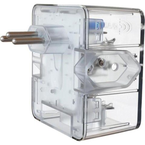 Filtro contra Surtos Energia 3 com Proteção para 3 Equipamentos Transparente Clamper Bivolt