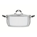Ver imagem 1 de Caçarola Tramontina Astro Rasa Aço Inox Tampa de Vidro 30 Cm 8,5 Litros