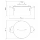 Ver imagem 5 de Caçarola Tramontina Astro Rasa Aço Inox Tampa de Vidro 30 Cm 8,5 Litros