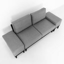 Ver imagem 2 de Sofá 2 Lugares e 2 Puffs em Linho Boreal com Mola Ensacada CabeCasa MadeiraOriginals