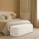 Ver imagem 1 de Puff Recamier Paris 160 Cm Estofado para Quarto Queen Linho Premium - Clique Chique