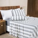 Ver imagem 1 de Jogo Lençol Solteiro 3 Peças 100% Algodão Malha Penteada Marin:Cinza