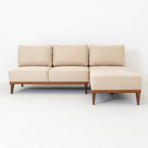 Sofá 2 Lugares e 1 Chaise Boreal CabeCasa MadeiraOriginals