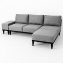 Ver imagem 2 de Sofá 2 Lugares 1 Chaise e 1 Puff Boreal CabeCasa MadeiraOriginals