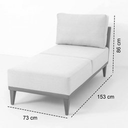 Sofá 2 Lugares 1 Chaise e 1 Puff Boreal CabeCasa MadeiraMadeira - 6