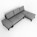 Ver imagem 3 de Sofá 2 Lugares 1 Chaise e 1 Puff Boreal CabeCasa MadeiraOriginals