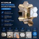 Ver imagem 3 de Espelho Adesivo Decorativo Acrilico Hexagonal Kit 12 Unidades Parede Espelhado Prata Kangur