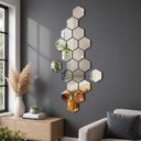 Ver imagem 2 de Espelho Adesivo Decorativo Acrilico Hexagonal Kit 12 Unidades Parede Espelhado Prata Kangur