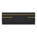 Ver imagem 2 de Kit 2 Balcões Com Rodapé Gabinete Pia E Cooktop Preto
