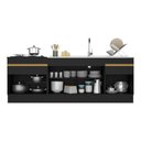 Ver imagem 3 de Kit 2 Balcões Com Rodapé Gabinete Pia E Cooktop Preto