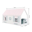 Ver imagem 3 de Cama Montessoriano Casinha Bela com Coração - Madeira Maciça Branco/Rosa/Verde | Housin