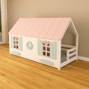 Ver imagem 4 de Cama Montessoriano Casinha Bela com Coração - Madeira Maciça Branco/Rosa/Verde | Housin