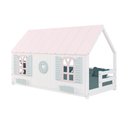 Ver imagem 2 de Cama Montessoriano Casinha Bela com Coração - Madeira Maciça Branco/Rosa/Verde | Housin
