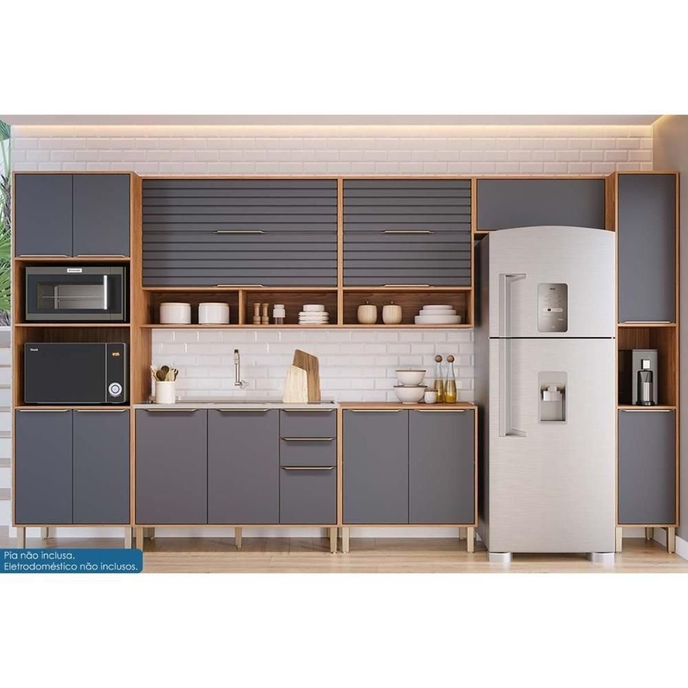 Kit Cozinha Modulada 7 Peças Esplêndida (3aéreos+2balcões+1paneleiro ...