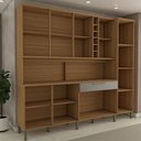 Ver imagem 6 de Cozinha Compacta Vanguardia 8 Portas 1 Gaveta 100% Mdf com Vidro Amêndoa/cinza - Panorama Móveis