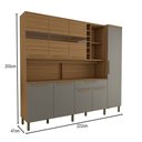 Ver imagem 4 de Cozinha Compacta Vanguardia 8 Portas 1 Gaveta 100% Mdf com Vidro Amêndoa/cinza - Panorama Móveis