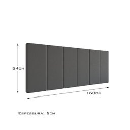 Cabeceira Cama de Casal Queen 1.60 Lisa - Gt Magazine:cinza - 3