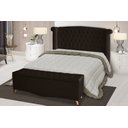 Ver imagem 2 de Kit Cabeceira de Cama Box e Calçadeira Baú Luxo Queen 160 Cm Suede Marrom Eli Móveis