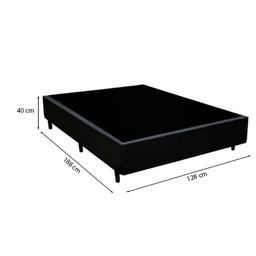 Cama Box Viúva 128 Tecido Sintético Preto com Colchão Polônia Bello Box - D28 65x128x188 - 3 Cama Box Viúva 128 Tecido Sintético Preto com Colchão Polônia Bello Box - D28 65x128x188 - 3