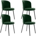 Ver imagem 1 de Kit 4 Cadeiras Sala de Jantar Estofada Gavi L02 Couríssimo Verde Musgo - Lyam Decor