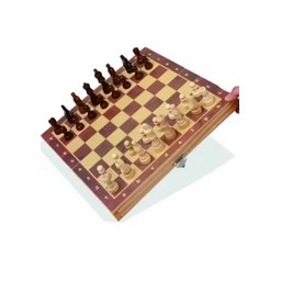 Tabuleiro Imantado Madeira 3 em 1 Xadrez Damas Gamão - 2
