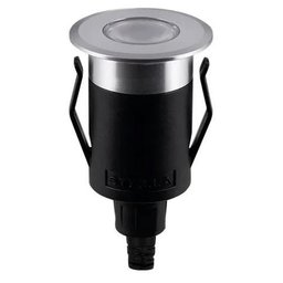 Balizador de Solo Way Up 1w Branco Quente Base Preta Cúpula Cromada - 1