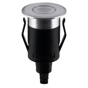 Balizador de Solo Way Up 1w Branco Quente Base Preta Cúpula Cromada