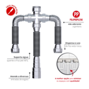 Ver imagem 2 de Sifão Sanfonado Triplo 72cm Cor Cromado Durín
