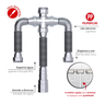 Sifão Sanfonado Triplo 72cm Cor Cromado Durín - 2