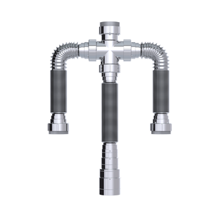 Sifão Sanfonado Triplo 72cm Cor Cromado Durín