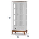 Ver imagem 4 de Cristaleira 2 Portas e Laterais em Vidro 3 Prateleiras 1 Gaveta 60808 Hannover - Branco/imbuia Glaze