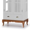 Ver imagem 3 de Cristaleira 2 Portas e Laterais em Vidro 3 Prateleiras 1 Gaveta 60808 Hannover - Branco/imbuia Glaze