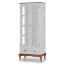 Ver imagem 1 de Cristaleira 2 Portas e Laterais em Vidro 3 Prateleiras 1 Gaveta 60808 Hannover - Branco/imbuia Glaze
